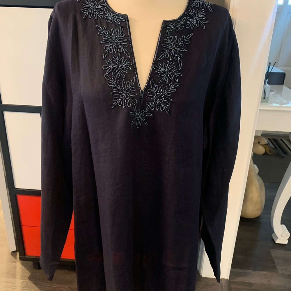 Linen Beaded Tunic